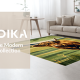 Ultra Soft Area Rug, Non Slip, Stain Resistant, Washable Area Rugs for Living Room, Bedroom, Colorful Folk Art Aesthetic(Brown)