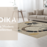 Ultra Soft Area Rug, Non Slip, Stain Resistant, Washable Area Rugs for Living Room, Bedroom, Playful Vintage Cat Illustration(Beige)