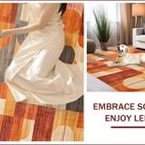 Ultra Soft Area Rug, Non Slip, Stain Resistant, Washable Area Rugs for Living Room, Bedroom, Vibrant Earthy Toned Composition(Orange)
