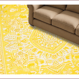 Ultra Soft Area Rug, Non Slip, Stain Resistant, Washable Area Rugs for Living Room, Bedroom, Elegant Yellow Ivory Geometric Style(Yellow)