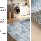 Ultra Soft Area Rug, Non Slip, Stain Resistant, Washable Area Rugs for Living Room, Bedroom, Minimalistic Grey Diamond Arrangement(Gray)