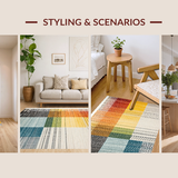 Ultra Soft Area Rug, Non Slip, Stain Resistant, Washable Area Rugs for Living Room, Bedroom, Chic Neutral Tasseled Aesthetic(Orange)