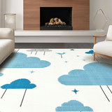 Ultra Soft Area Rug, Non Slip, Stain Resistant, Washable Area Rugs for Living Room, Bedroom, Serene Abstract Sky Motif(Blue)