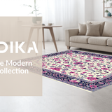 Ultra Soft Area Rug, Non Slip, Stain Resistant, Washable Area Rugs for Living Room, Bedroom, Whimsical Vintage Garden Imagery(Ivory)