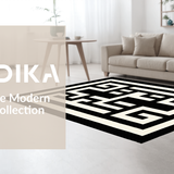 Ultra Soft Area Rug, Non Slip, Stain Resistant, Washable Area Rugs for Living Room, Bedroom, Sleek Arch Knot Modernist Inspiration(Black)