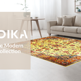 Ultra Soft Area Rug, Non Slip, Stain Resistant, Washable Area Rugs for Living Room, Bedroom, Contemporary Bright Floral Delight(Gold)
