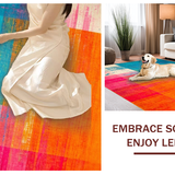 Ultra Soft Area Rug, Non Slip, Stain Resistant, Washable Area Rugs for Living Room, Bedroom, Contemporary Artistic Swirl Motif(Orange)