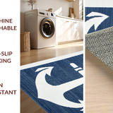 Ultra Soft Area Rug, Non Slip, Stain Resistant, Washable Area Rugs for Living Room, Bedroom, Modern Abstract Ocean Motif(Blue)