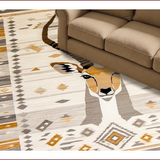 Ultra Soft Area Rug, Non Slip, Stain Resistant, Washable Area Rugs for Living Room, Bedroom, Chic Neutral Animal Motif(Beige)