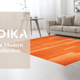 Ultra Soft Area Rug, Non Slip, Stain Resistant, Washable Area Rugs for Living Room, Bedroom, Sleek Modern Warm Palette(Orange)