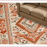 Ultra Soft Area Rug, Non Slip, Stain Resistant, Washable Area Rugs for Living Room, Bedroom, Stylish Abstract Linear Aesthetic(Orange)