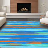 Stylish Contemporary Spectrum Stripes(Blue)