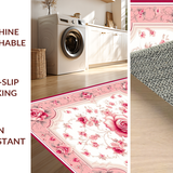 Ultra Soft Area Rug, Non Slip, Stain Resistant, Washable Area Rugs for Living Room, Bedroom, Eclectic Nature-Inspired Color Harmony(Pink)
