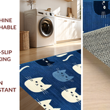 Funny Cat Theme Bathroom Accent(Blue)