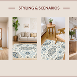 Ultra Soft Area Rug, Non Slip, Stain Resistant, Washable Area Rugs for Living Room, Bedroom, Boho Chic Paisley(Beige)