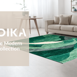 Ultra Soft Area Rug, Non Slip, Stain Resistant, Washable Area Rugs for Living Room, Bedroom, Sleek Blue-Gray Linear Arrangement(Green)