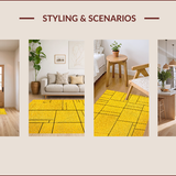 Ultra Soft Area Rug, Non Slip, Stain Resistant, Washable Area Rugs for Living Room, Bedroom, Modern Geometric Boxes(Yellow)