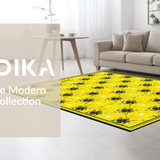 Ultra Soft Area Rug, Non Slip, Stain Resistant, Washable Area Rugs for Living Room, Bedroom, Charming Hexagon Floral Aesthetic(Yellow)