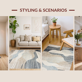 Ultra Soft Area Rug, Non Slip, Stain Resistant, Washable Area Rugs for Living Room, Bedroom, Chic Natural Fiber Design(Beige)