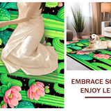 Trendy Rustic Cactus Motif(Green)