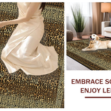 Ultra Soft Area Rug, Non Slip, Stain Resistant, Washable Area Rugs for Living Room, Bedroom, Chic Contemporary Leopard Motif(Brown)