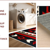 Ultra Soft Area Rug, Non Slip, Stain Resistant, Washable Area Rugs for Living Room, Bedroom, Elegant Southwest Inspired Aesthetic(Black)