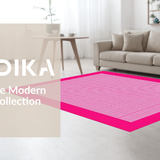 Ultra Soft Area Rug, Non Slip, Stain Resistant, Washable Area Rugs for Living Room, Bedroom, Elegant Minimalist Square Design(White)