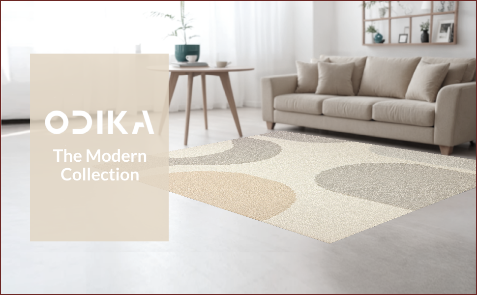 Ultra Soft Area Rug, Non Slip, Stain Resistant, Washable Area Rugs for Living Room, Bedroom, Modern Ivory Handmade Wool Living Room(Beige) - ODIKA