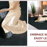 Ultra Soft Area Rug, Non Slip, Stain Resistant, Washable Area Rugs for Living Room, Bedroom, Retro Music Record Bedroom Non-Slip Vinyl Rug(Black)