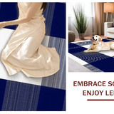 Elegant Minimalist Blue Plaid Design(Blue)