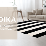Ultra Soft Area Rug, Non Slip, Stain Resistant, Washable Area Rugs for Living Room, Bedroom, Stylish Abstract Tiled Arrangement(Black)