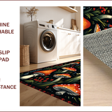 Ultra Soft Area Rug, Non Slip, Stain Resistant, Washable Area Rugs for Living Room, Bedroom, Witchy Black Mushroom Kitchen Runner Rug(Red)