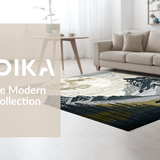 Ultra Soft Area Rug, Non Slip, Stain Resistant, Washable Area Rugs for Living Room, Bedroom, Stylish Abstract Wolf Aesthetic(Gray)