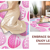 Ultra Soft Area Rug, Non Slip, Stain Resistant, Washable Area Rugs for Living Room, Bedroom, Joyful Easter Celebration Artwork(Pink)