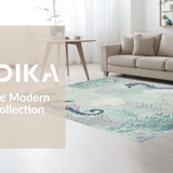 Ultra Soft Area Rug, Non Slip, Stain Resistant, Washable Area Rugs for Living Room, Bedroom, Marine Life Inspired Plush Bedside Rug with Stylized Seahorse and Shell Motifs(Blue)