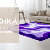 Ultra Soft Area Rug, Non Slip, Stain Resistant, Washable Area Rugs for Living Room, Bedroom, Stylish Funky Gradient Style(Purple)