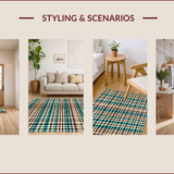 Ultra Soft Area Rug, Non Slip, Stain Resistant, Washable Area Rugs for Living Room, Bedroom, Stain-Resistant Checked Rug for Family Room Decor(Beige)