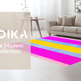 Ultra Soft Area Rug, Non Slip, Stain Resistant, Washable Area Rugs for Living Room, Bedroom, Eclectic Rainbow Splash Patterns(Yellow)