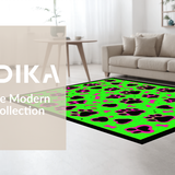 Ultra Soft Area Rug, Non Slip, Stain Resistant, Washable Area Rugs for Living Room, Bedroom, Whimsical Puppy Bone Patterned Accent(Green)