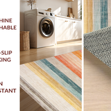 Ultra Soft Area Rug, Non Slip, Stain Resistant, Washable Area Rugs for Living Room, Bedroom, Stylish Multi-Hued Geometric Blend(Orange)