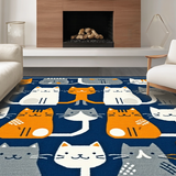Ultra Soft Area Rug, Non Slip, Stain Resistant, Washable Area Rugs for Living Room, Bedroom, Vivid Cartoon Animal Print(Blue)