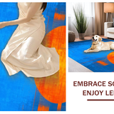 Ultra Soft Area Rug, Non Slip, Stain Resistant, Washable Area Rugs for Living Room, Bedroom, Sleek Minimalist Gradient Flow(Blue)