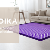 Ultra Soft Area Rug, Non Slip, Stain Resistant, Washable Area Rugs for Living Room, Bedroom, Dynamic Curvilinear Checkerboard Style(Purple)