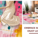 Ultra Soft Area Rug, Non Slip, Stain Resistant, Washable Area Rugs for Living Room, Bedroom, Dynamic Teal Pink Watercolor Fusion(Pink)