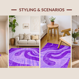 Ultra Soft Area Rug, Non Slip, Stain Resistant, Washable Area Rugs for Living Room, Bedroom, Vibrant Tie-Dye Aesthetic Charm(Purple)