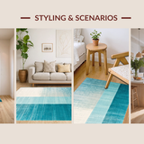 Ultra Soft Area Rug, Non Slip, Stain Resistant, Washable Area Rugs for Living Room, Bedroom, Serene Ombre Tranquil Vibes(Blue)