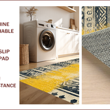 Ultra Soft Area Rug, Non Slip, Stain Resistant, Washable Area Rugs for Living Room, Bedroom, Vintage Low-Pile Stain-Resistant Bedroom Carpet(Yellow)
