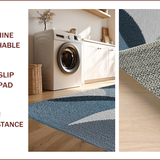 Ultra Soft Area Rug, Non Slip, Stain Resistant, Washable Area Rugs for Living Room, Bedroom, Minimalist Abstract Grey Entryway Rug for High-Traffic Areas(Blue)