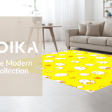Ultra Soft Area Rug, Non Slip, Stain Resistant, Washable Area Rugs for Living Room, Bedroom, Whimsical Yellow and White Palette(Yellow)