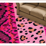 Ultra Soft Area Rug, Non Slip, Stain Resistant, Washable Area Rugs for Living Room, Bedroom, Chic Whimsical Animal Print Style(Pink)